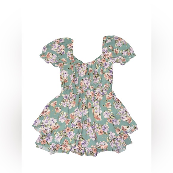 Inspired Hearts Floral Green Romper - Picture 1 of 6